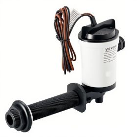 VEVOR Livewell Pump for Boat, 12V 800 GPH Livewell Aerator Pump with Detachable Motor, 90-Degree Baitwell Pumps for Boats