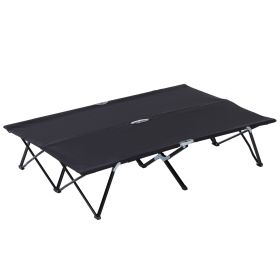 2 Person Folding Camping Cot for Adults, 50" Extra Wide Outdoor Portable Sleeping Cot with Carry Bag, Elevated Camping Bed, Beach Hiking