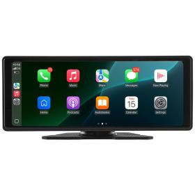 VEVOR Wireless Car Stereo, 10-Inch HD Portable Radio Touch Screen with Apple CarPlay and Android Auto, CarPlay Screen with Front & Backup Cameras