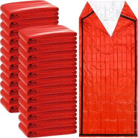 24 Pack Emergency Sleeping Bag Survival Bivy Sack Blanket Lightweight Portable Thermal Survival Bag Thick Tent for Camping Hiking Outdoor Adventu