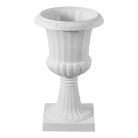VEVOR Plastic Urn Planters, 9.8 x 16.5 Inch, 2 Pack White Classic Flower Pots Front Porch Planters, Indoor & Outdoor Vase for Wedding, Party, Eve
