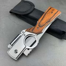 Survival Tactical Knife - Stainless Steel Blade with Finger Grooves, Pocket Clip & Thumb Hole - Outdoor Essential for Men & Bushcraft Enthusiasts