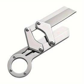 Stainless steel compact folding knife - lightweight, sharp blade, two-handed grip (Color: silver)